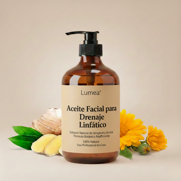 Aceite facial para drenaje linfático